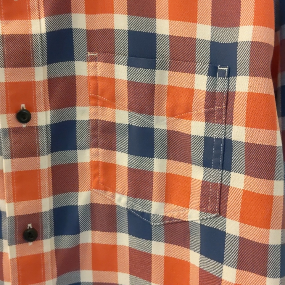 LL Bean Red White Blue Plaid Shirt L/S . Size L - Picture 5 of 11